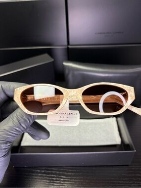 CL9142-02 - Carolina Lemke Berlin Eyewear - Twist Marble, Nude